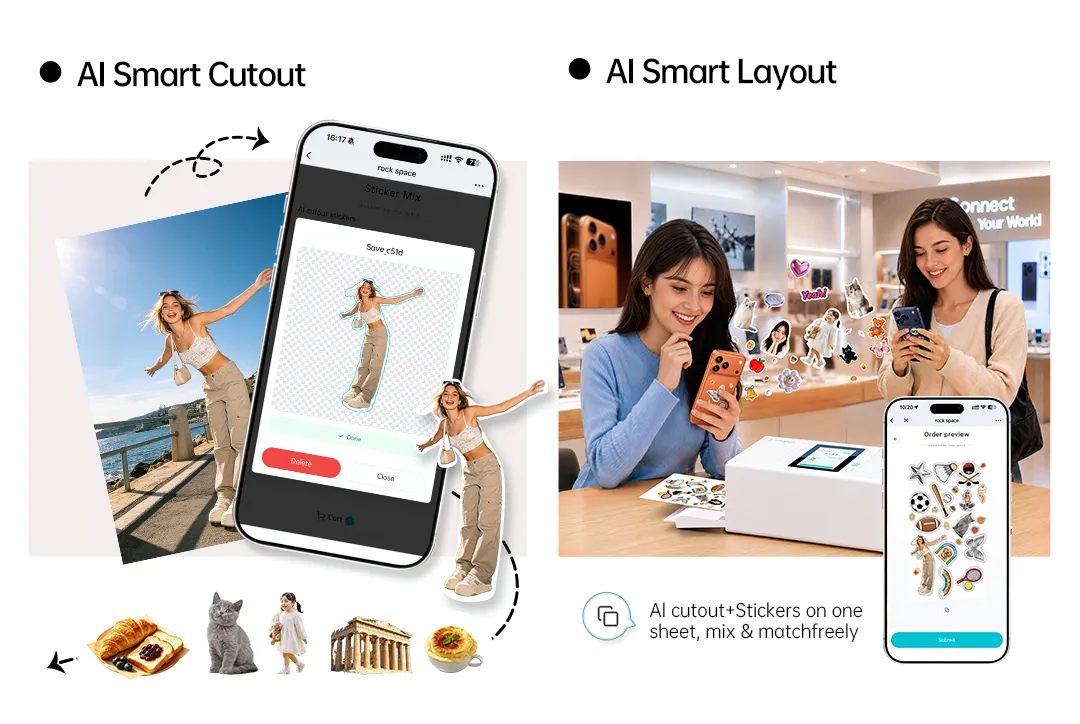 Recorte con IA y distribución inteligente de stickers